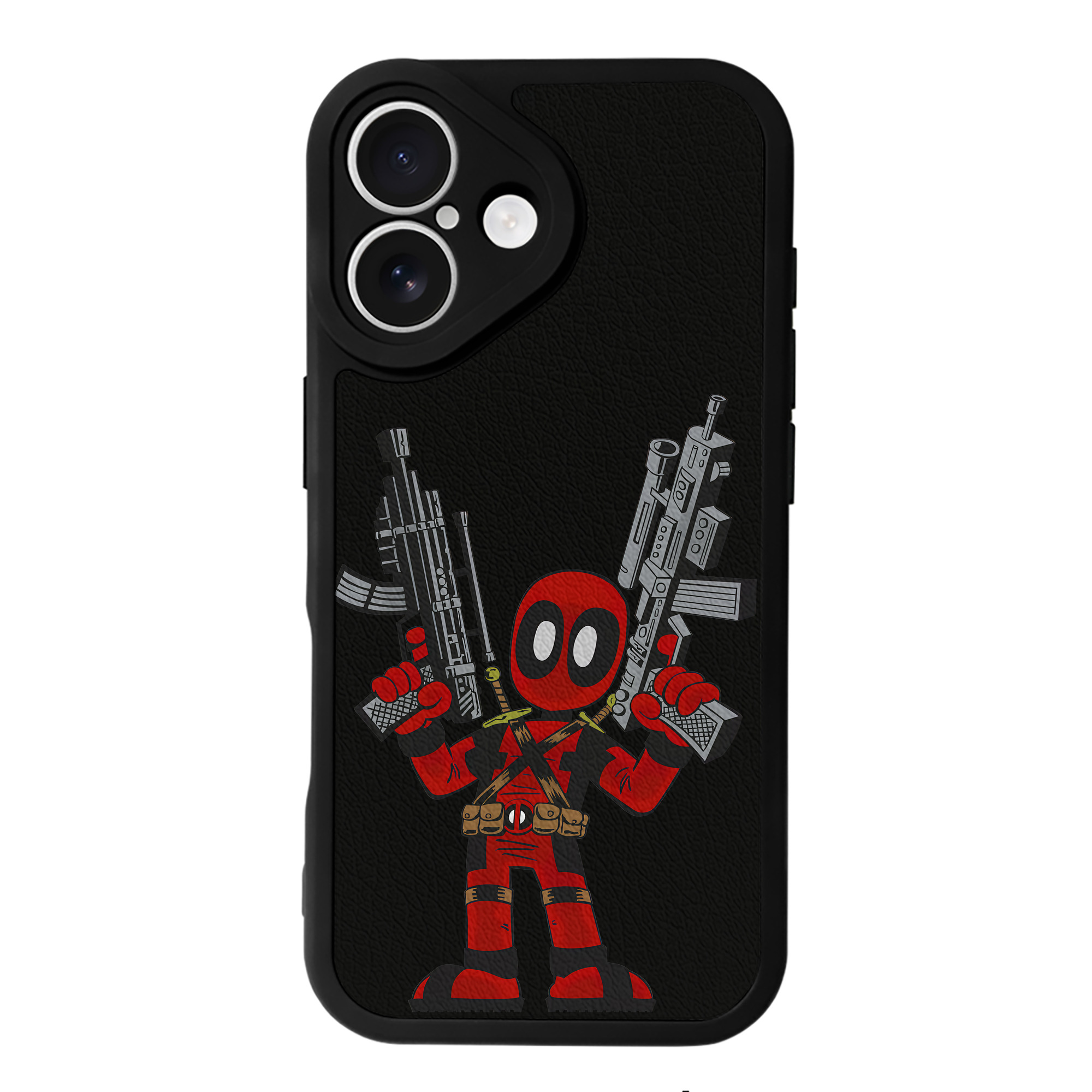 （画像用） Deadpool デッドプール 【iPhone 16シリーズ対応】シリコンスマホケース（レザー調） 材質：シリコン